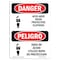 Signmission OSHA Sign, Acid Area Wear Protective Clothing Bilingual, 14in X 10in Decal, 10" W, 14" H, Spanish OS-DS-D-1014-VS-1020 - alternate 1